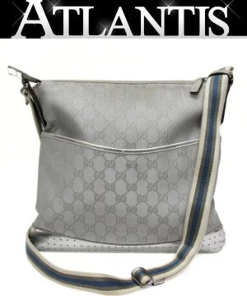 Gucci Shoulder Bag GG Canvas Silver